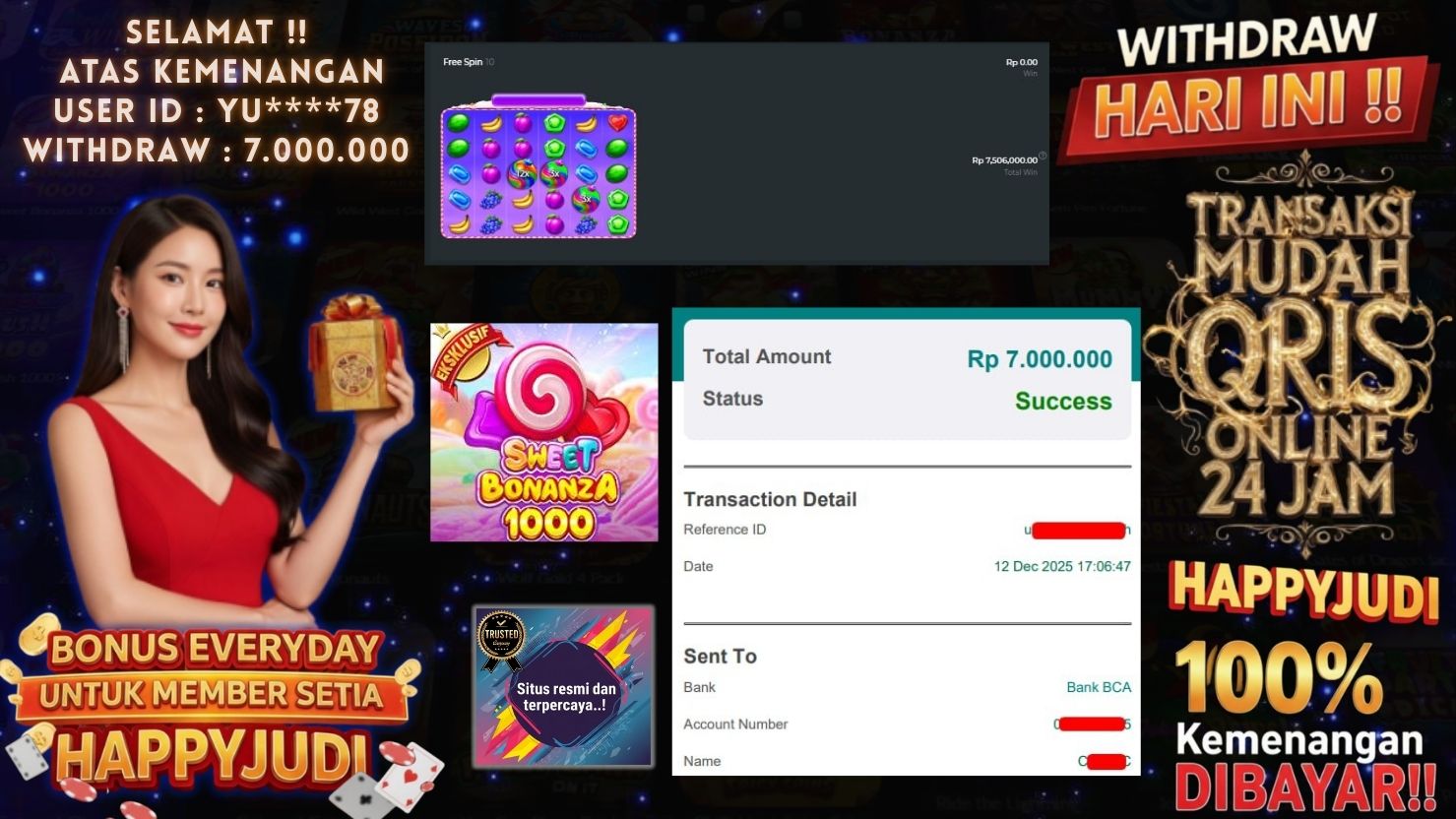 HAPPYJUDI JACKPOT SLOT SWEET BONANZA 1000